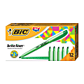 BIC® Brite Liner® Highlighters, Pocket Style, Chisel Tip, Green, Box Of 12