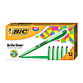 BIC® Brite Liner® Highlighters, Pocket Style, Chisel Tip, Green, Box Of 12 1 thumbnail image