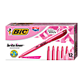 BIC® Brite Liner® Highlighters, Chisel Tip, Pink Box Of 12