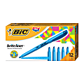 BIC® Brite Liner® Highlighters, Chisel Tip, Blue, Box Of 12