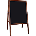 Flipside Stained Black Chalkboard Easel, 42" x 24", Brown Wood Frame