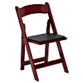 Flash Furniture HERCULES Wood Folding Chair With Vinyl Seat, Mahogany