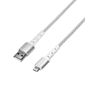 iHome Nylon Braided Lightning-To-USB-A Cable, 6', White 1 thumbnail image