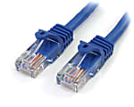 StarTech.com 1 ft Blue Cat5e Snagless RJ45 UTP Patch Cable - 1ft Patch Cord  - 1ft Cat 5e Cable - Ethernet Cable - 1 ft Blue Cat5e Snagless RJ45 UTP Patch Cable - 24 AWG / 100% Copper / 50-micron Gold Connectors