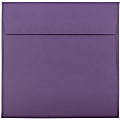 JAM Paper® Color Square Invitation Envelopes, 6" x 6", Gummed Seal, Dark Purple, Pack Of 25 1 thumbnail image