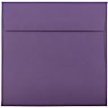 JAM Paper® Color Square Invitation Envelopes, 6" x 6", Gummed Seal, Dark Purple, Pack Of 25