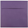 JAM Paper® Color Square Invitation Envelopes, 8 1/2" x 8 1/2", Gummed Seal, Dark Purple, Pack Of 25 1 thumbnail image