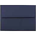 JAM Paper® Booklet Envelopes, #4 Bar (A1), Gummed Seal, Navy Blue, Pack Of 25