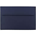 JAM Paper® Booklet Invitation Envelopes, A9, Gummed Seal, Navy Blue, Pack Of 25