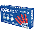 EXPO® Vis-A-Vis® Wet-Erase Fine-Tip Markers, Red, Box Of 12 1 thumbnail image