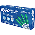 EXPO® Vis-A-Vis® Wet-Erase Fine-Tip Markers, Green, Box Of 12