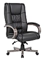 Boss Office Products Wood-Finished Vinyl High-Back Executive Office Chair, Gray 1 thumbnail image