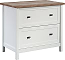 Sauder® Cottage Road 33-5/8"W x 20-1/2"D Lateral 2-Drawer File Cabinet, White/Lintel Oak