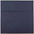 JAM Paper® Color Square Invitation Envelopes, 6" x 6", Gummed Seal, Navy Blue, Pack Of 25