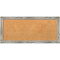 Amanti Art Square Non-Magnetic Cork Bulletin Board, Natural, 33” x 15”, Dove Graywash Plastic Frame