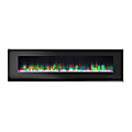 Cambridge® Wall-Mount Electric Fireplace With Multicolor Flame And Crystal Rock Display, 60", Black 1 thumbnail image