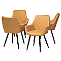 Baxton Studio Astrid Dining Chairs, Tan/Black, Set Of 4 Chairs
