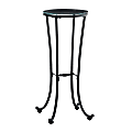 Monarch Specialties Round Plant Accent Table, Clear/Black