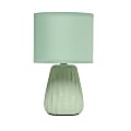 Simple Designs Mini Texture Pastel Accent Table Lamp, 11-1/16"H, Sage Green/Sage Green