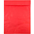JAM Paper® Tyvek® Open-End Envelopes With Peel & Seal, 11-1/2 x 14-1/2", Red, Pack Of 25 Envelopes