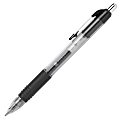 FORAY® Retractable Gel Pens, Fine Point, 0.7 mm, Clear Barrel, Black Ink, Pack Of 6