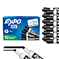 EXPO® Low-Odor Dry-Erase Markers, Chisel Tip, Black, Pack Of 12 1 thumbnail image