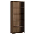 HON 101 Bookcase, 5 Shelves - 29.8" x 13" x 71.5", Edge - 5 Shelve(s) - Square Edge - Material: Particleboard - Finish: Thermofused Laminate (TFL), Brown