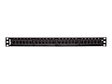 C2G 24-Port Cat6 110-Type Patch Panel - 24 Port(s) - 24 x RJ-45 - 1U High - Black - 19" Wide - Rack-mountable