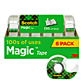 Scotch® Magic™ Tape, Invisible, 6 Tape Rolls with Dispensers, 3/4 in x 650 in, Home Office Supplies and School Supplies for College and Classrooms 1 thumbnail image