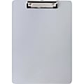 Business Source Plastic Clipboard - 8 1/2" x 11" - Plastic - Silver - 1 Each