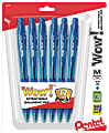 Pentel® WOW!™ Retractable Ballpoint Pens, Medium Point, 1.0 mm, Blue Barrel, Blue Ink, Pack Of 12