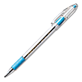 Pentel R.S.V.P Light Blue Medium Point Ballpoint Pen - Medium Pen Point - 1 mm Pen Point Size - Refillable - Sky Blue - Clear Barrel - 1 Dozen