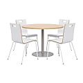 KFI Studios Proof Dining Table Set With Jive Dining Chairs, White/Natural