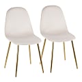 LumiSource Pebble Velvet Chairs, Cream/Gold, Set Of 2 Chairs 1 thumbnail image