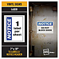 Avery® Industrial Adhesive Vinyl Signs, 61555, Notice Header, 10"W x 7"D, White, Pack Of 15 1 thumbnail image