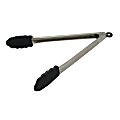 Tablecraft Stainless-Steel Tongs, 12", Silver