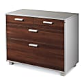 WorkPro® ModOffice™ Lateral Storage & File Cabinet, 4 Drawers, 29"H x 36"W x 18"D, Gray/Walnut