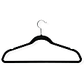 Honey-Can-Do Velvet-Touch Suit Hangers, 9 1/2"H x 1/4"W x 17 3/4"D, Black, Pack Of 50