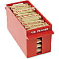 MMF Porta-Count Extra-cap. Penny Trays - External Dimensions: 9.2" Length x 3.7" Width x 4.4" Height - 2500 x Penny - Stackable - ABS Plastic - Red - For Cash, Coin - Recycled - 1 Each