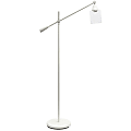 Lalia Home Swing-Arm Floor Lamp, 56"H, Clear Shade/White Base