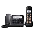 Panasonic KX-TG4771B Expandable Digital Cordless Answering System with 1 Corded and 1 Cordless Handset in Black