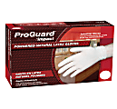 ProGuard Disposable Latex Powdered Gloves - Small Size - Latex - Natural - Powdered, Disposable, Ambidextrous, Rolled Cuff, Beaded Cuff - For Assembling, Cleaning, Manufacturing, Laboratory Application - 100 / Box