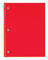 Just Basics® Poly Spiral Notebook, 8" x 10-1/2", 1 Subject, College Ruled, 70 Sheets, Red