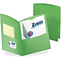 TOPS Contour Letter Recycled Pocket Folder - 8 1/2" x 11" - 100 Sheet Capacity - 2 Pocket(s) - Embossed Paper, Stock - Green - 100% - 25 / Box