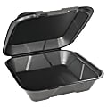 Genpak® Snap-It® Vented Hinged Food Containers, 3"H x 9 1/4"W x 9 1/4"D, Black, 100 Containers Per Bag, Carton of 2 Bags
