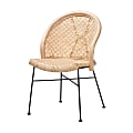 bali & pari Lisa Rattan Dining Accent Chair, Natural Brown/Black