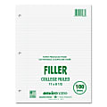 Roaring Spring Recycled Notebook Filler Paper - 100 Sheets - Printed - Blue Margin - 15 lb Basis Weight - Letter 8.50" x 11" - White Paper - Recycled - 1 / Pack