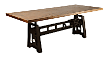 Coast to Coast Sunny Solid Wood Adjustable Height Dining Table, 30”H x 84"W x 36"D, Del Sol Brown