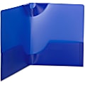 Smead Poly Lockit® Two-Pocket Folders - Letter - 8 1/2" x 11" Sheet Size - 100 Sheet Capacity - 2 Inside Left, Inside Right Pocket(s) - Polypropylene - Dark Blue - 25 / Box