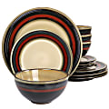 Gibson Elite Everston 12-Piece Double-Ring Design Dinnerware Set, Red 1 thumbnail image